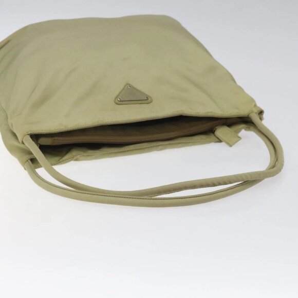 PRADA Tote Bag Nylon Beige Auth EC618 - Picture 8 of 16